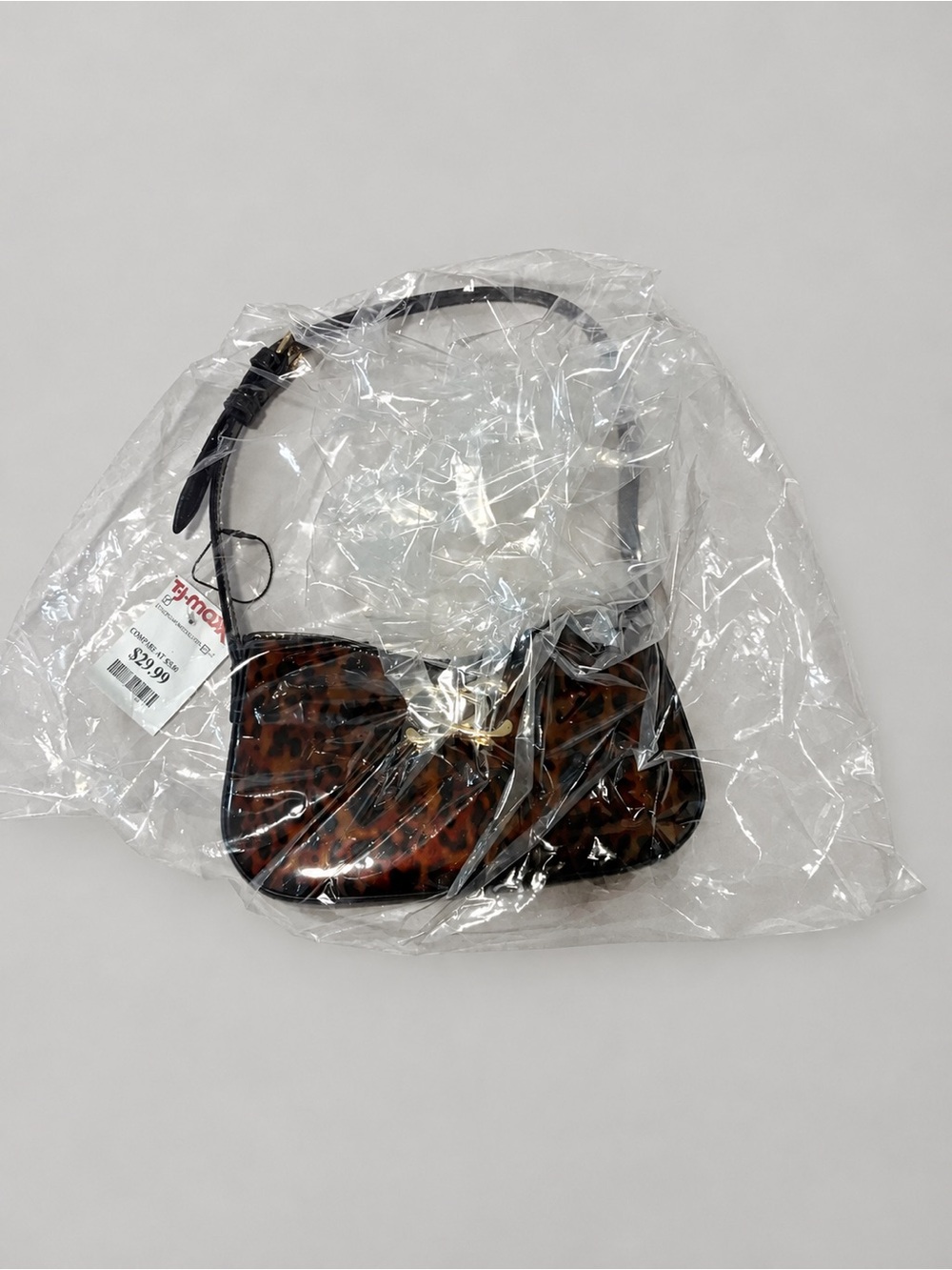 Aldo Tortoiseshell Shoulder Bag with Black Strap